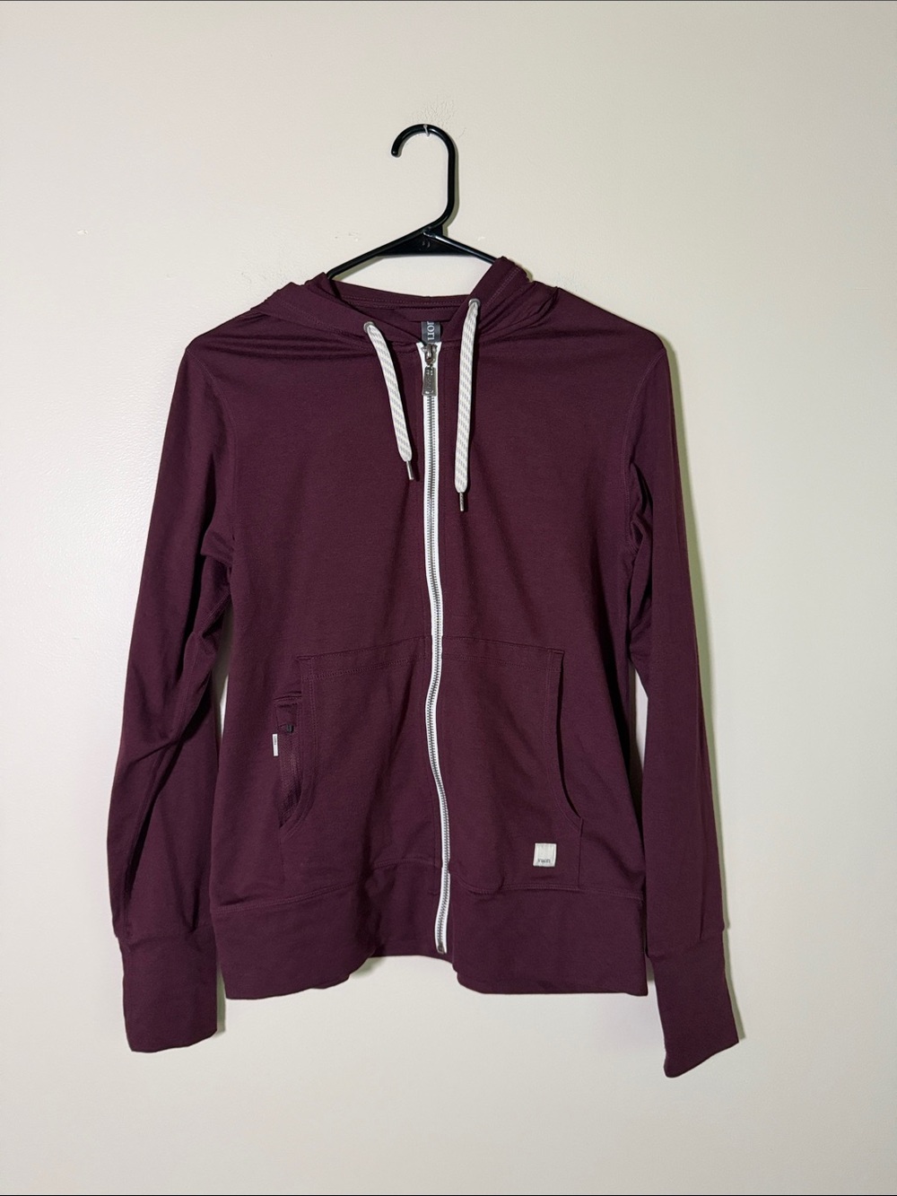 Vuori Halo Dreamknit Maroon Full-Zip Hooded Sweatshirt